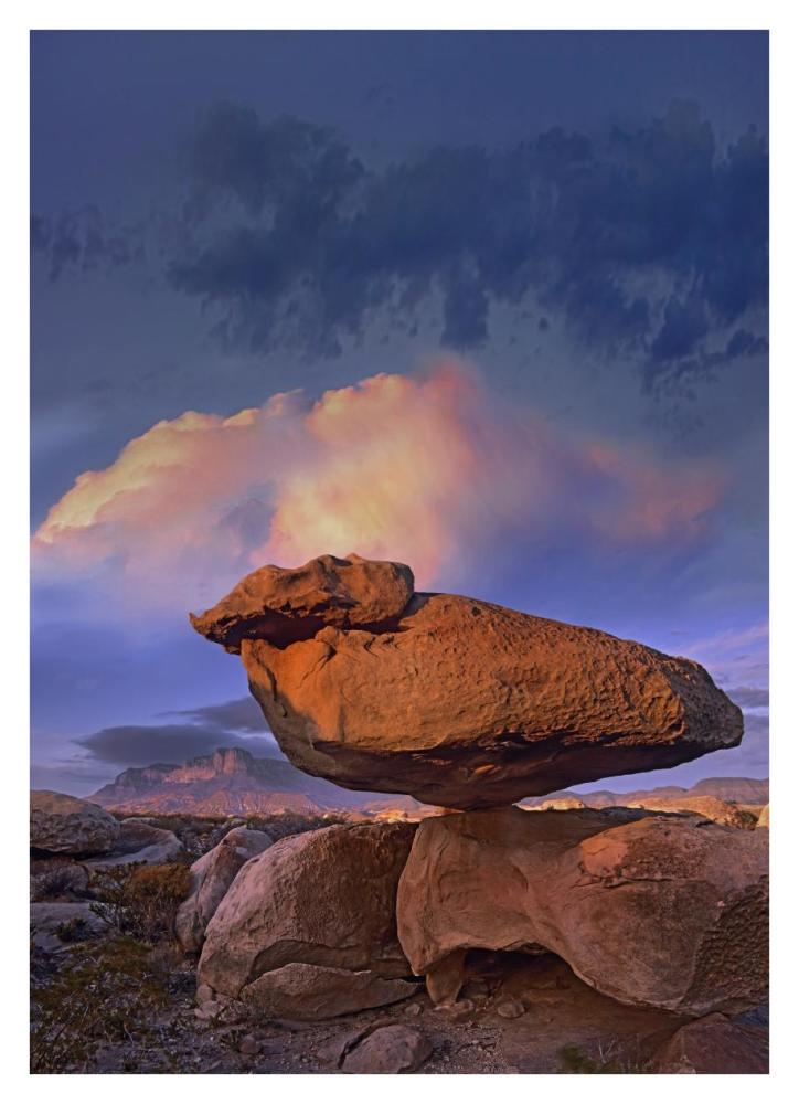Balancing rock formation, Guadalupe Mountains National Park, Texas-Paper Art-27.56"x38"