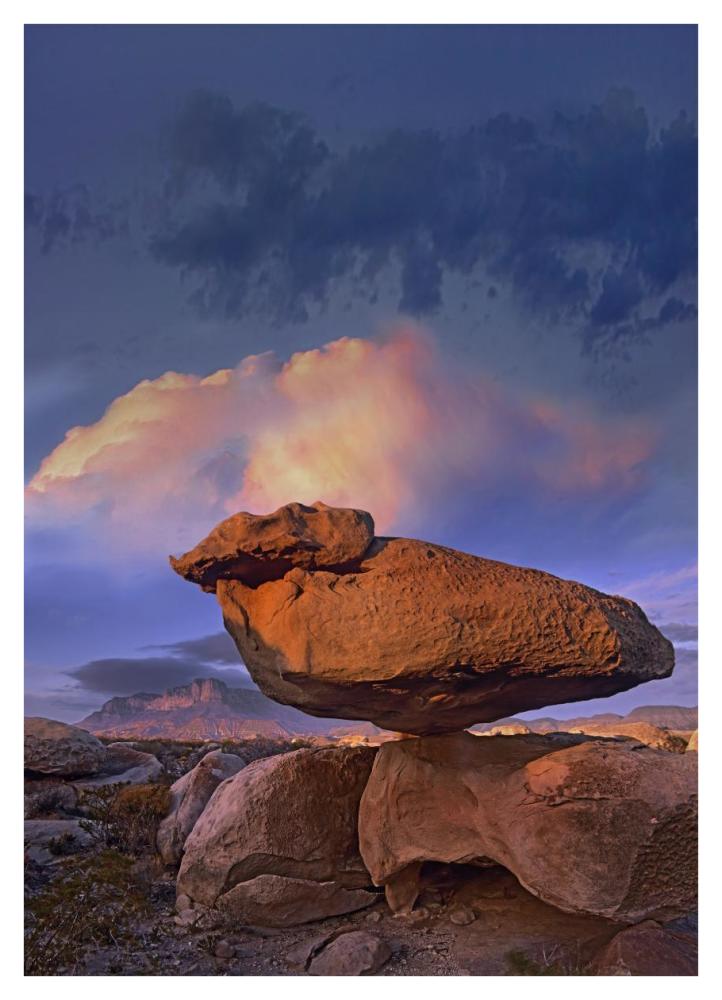 Balancing rock formation, Guadalupe Mountains National Park, Texas-Paper Art-30.4"x42"