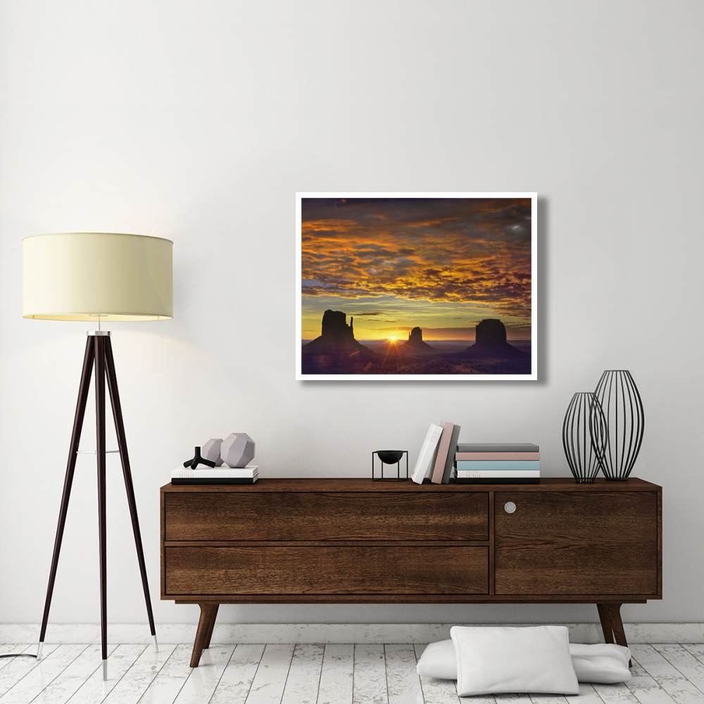 The Mittens and Merrick Butte at sunrise, Monument Valley, Arizona-Paper Art-42&quotx32"