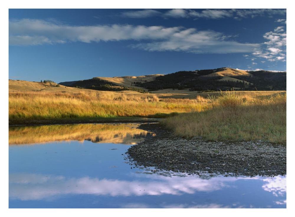 Absaroka Range and Slough Creek, Yellowstone National Park, Wyoming-Paper Art-18"x14"