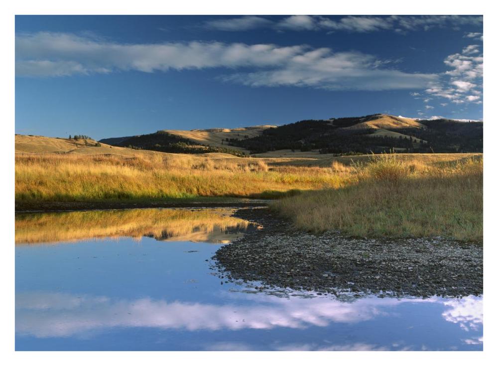Absaroka Range and Slough Creek, Yellowstone National Park, Wyoming-Paper Art-34"x26"