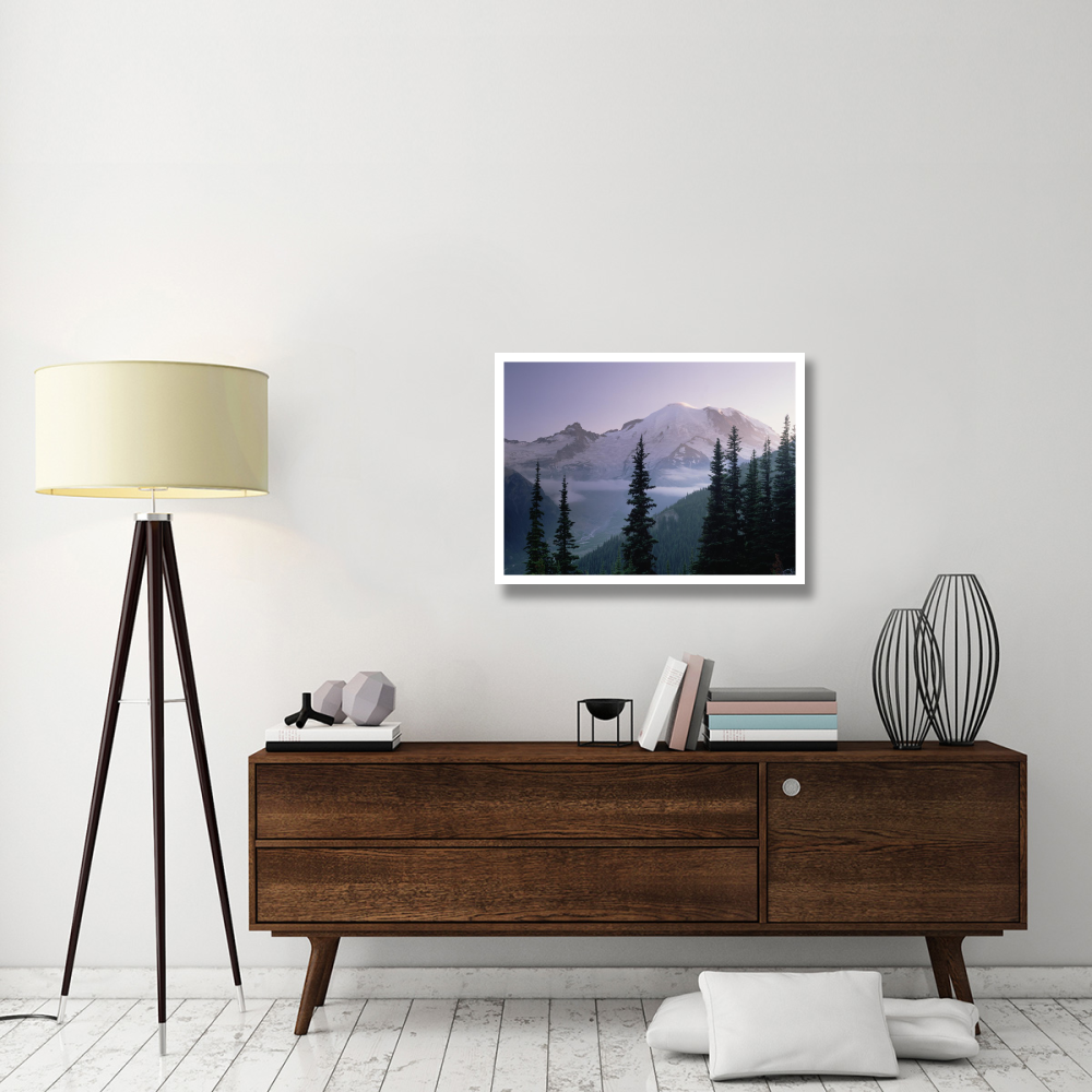 Mt Rainier as seen at sunrise, Mt Rainier National Park, Washington-Paper Art-34&quotx26"