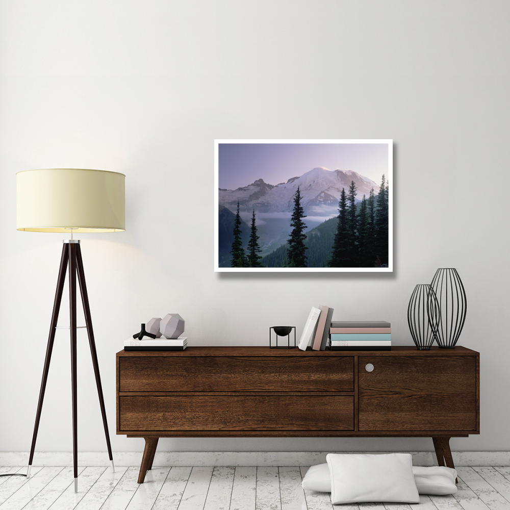 Mt Rainier as seen at sunrise, Mt Rainier National Park, Washington-Paper Art-42&quotx32"