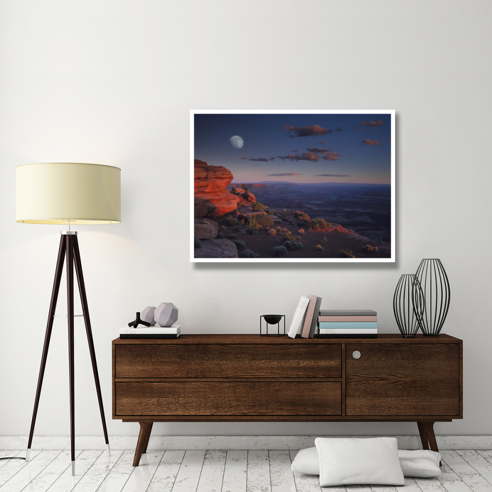 Moon over Canyonlands National Park from Green River Overlook, Utah-Paper Art-50&quotx38"