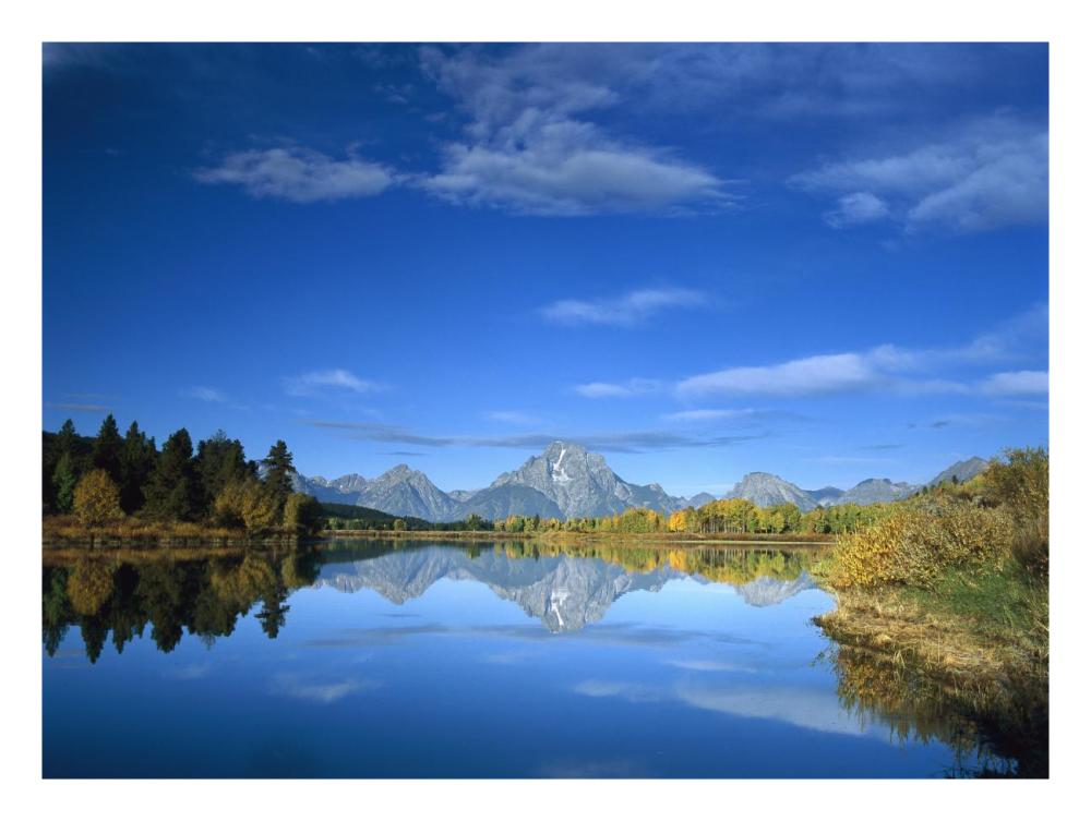 Mt Moran reflected in Oxbow Bend, Grand Teton National Park, Wyoming-Paper Art-26"x20"