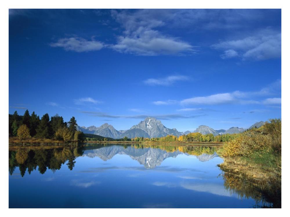 Mt Moran reflected in Oxbow Bend, Grand Teton National Park, Wyoming-Paper Art-34"x26"