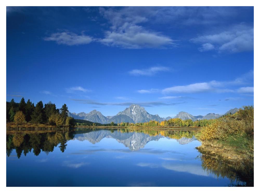 Mt Moran reflected in Oxbow Bend, Grand Teton National Park, Wyoming-Paper Art-42"x32"