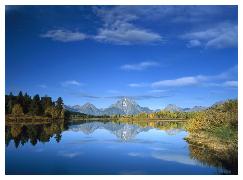 Mt Moran reflected in Oxbow Bend, Grand Teton National Park, Wyoming-Paper Art-50"x38"