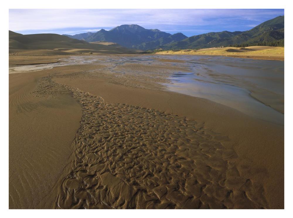 Patterns in stream bed, Great Sand Dunes National Monument, Colorado-Paper Art-34"x26"