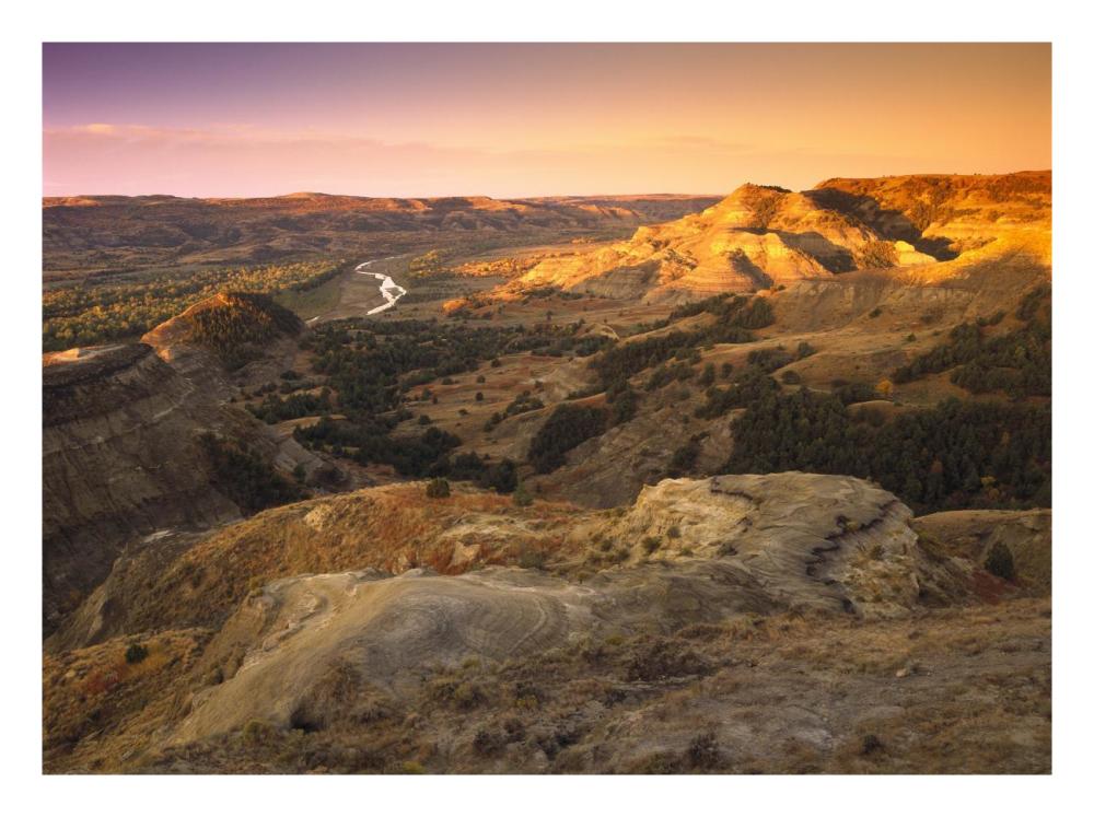 Little Missouri River, Theodore Roosevelt National Park, North Dakota-Paper Art-26"x20"