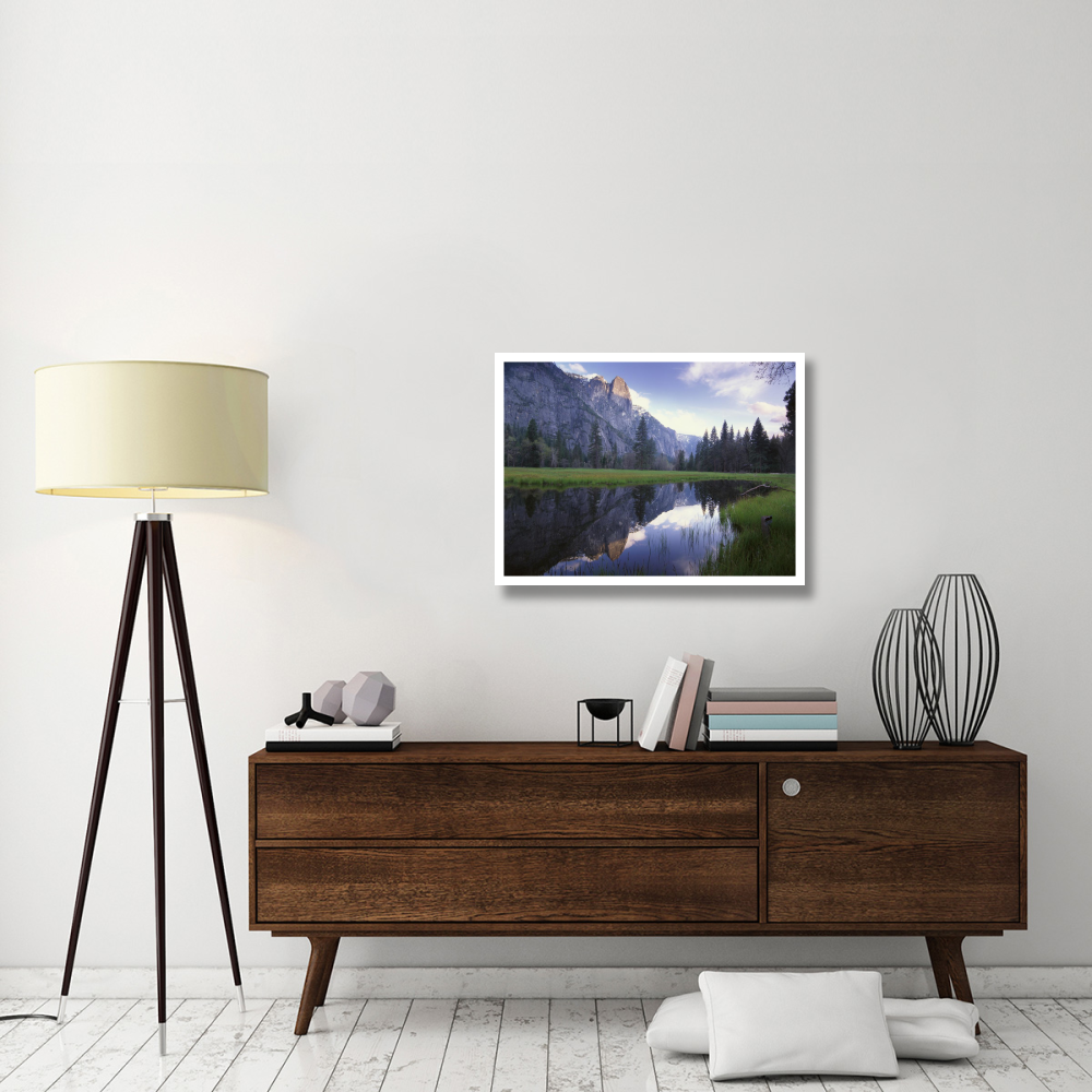 Sentinel Rock, reflected in water, Yosemite National Park, California-Paper Art-34&quotx26"