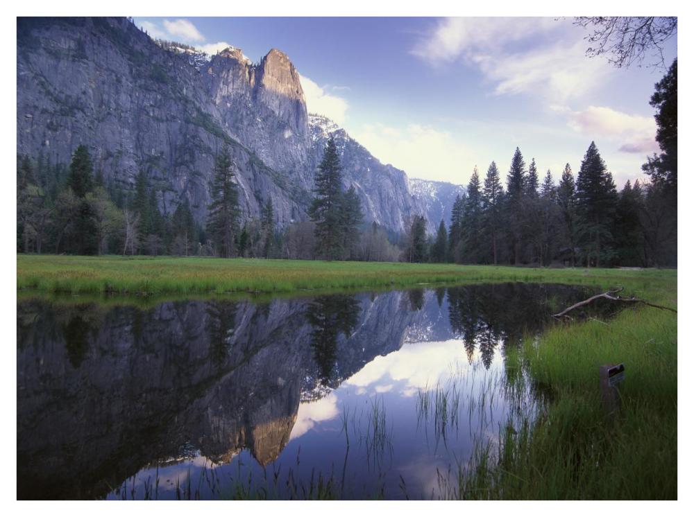 Sentinel Rock, reflected in water, Yosemite National Park, California-Paper Art-42"x32"