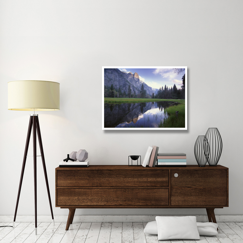 Sentinel Rock, reflected in water, Yosemite National Park, California-Paper Art-42&quotx32"