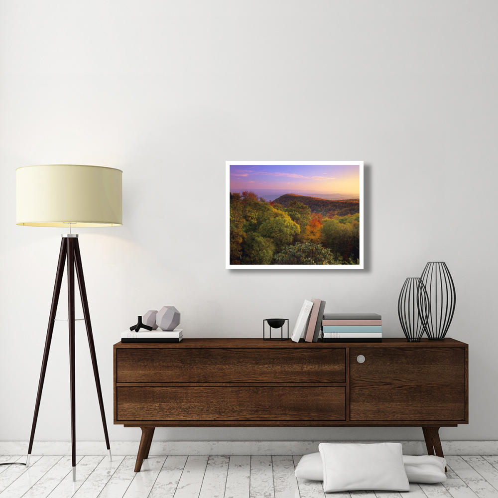 Blue Ridge Mountains with deciduous forests in autumn, North Carolina-Paper Art-34&quotx26"