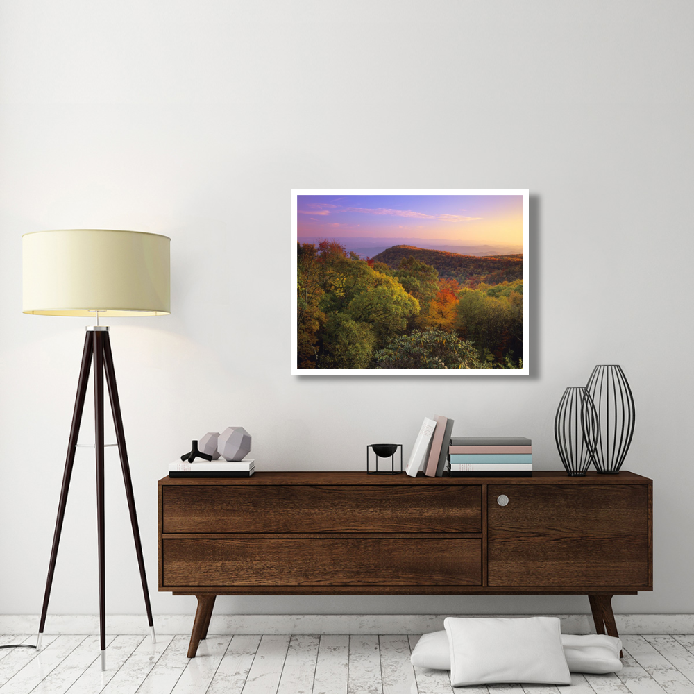 Blue Ridge Mountains with deciduous forests in autumn, North Carolina-Paper Art-42&quotx32"