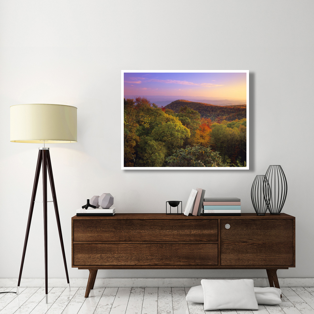 Blue Ridge Mountains with deciduous forests in autumn, North Carolina-Paper Art-50&quotx38"