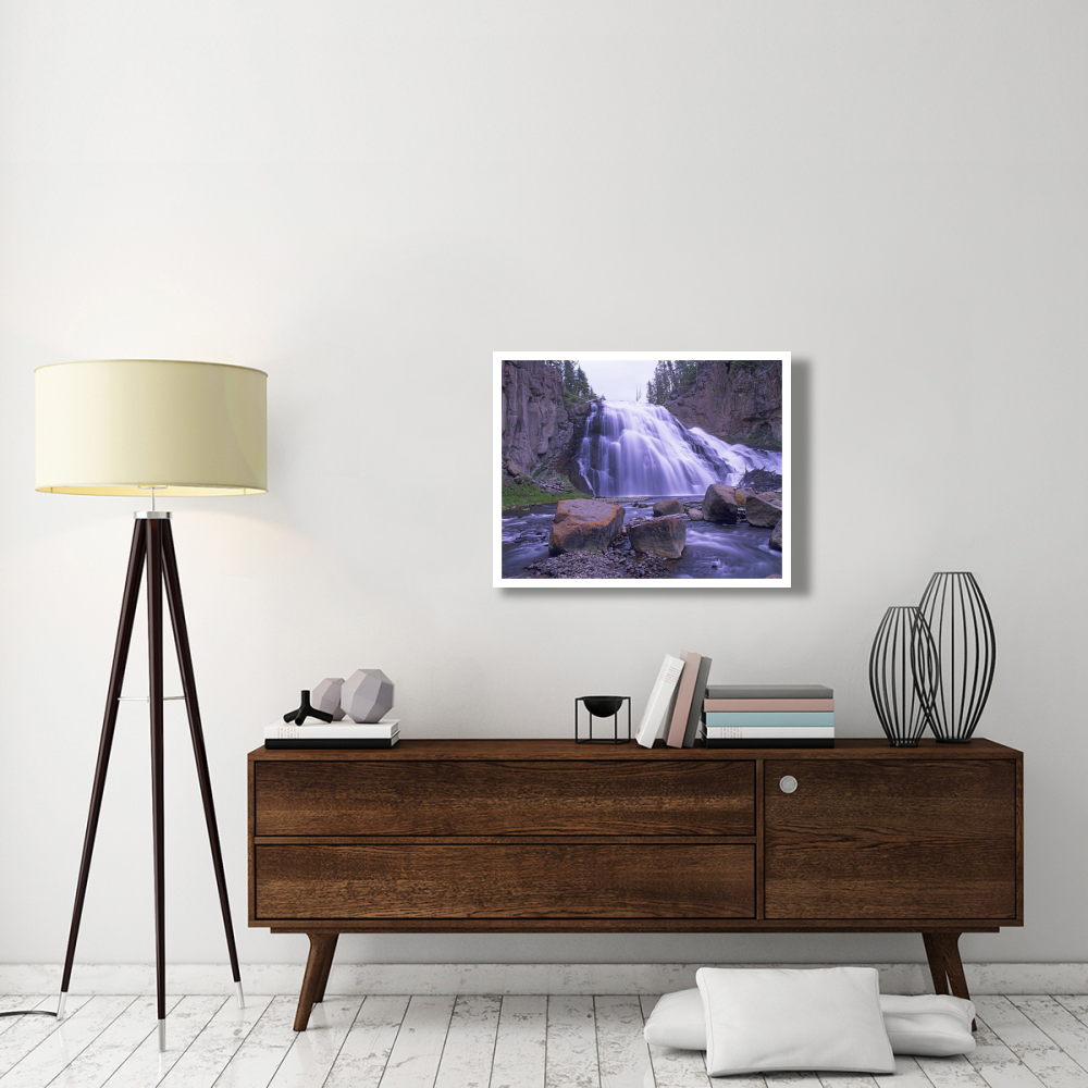 Gibbon Falls cascading into river, Yellowstone National Park, Wyoming-Paper Art-34&quotx26"