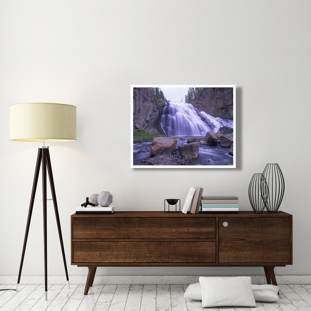 Gibbon Falls cascading into river, Yellowstone National Park, Wyoming-Paper Art-42&quotx32"