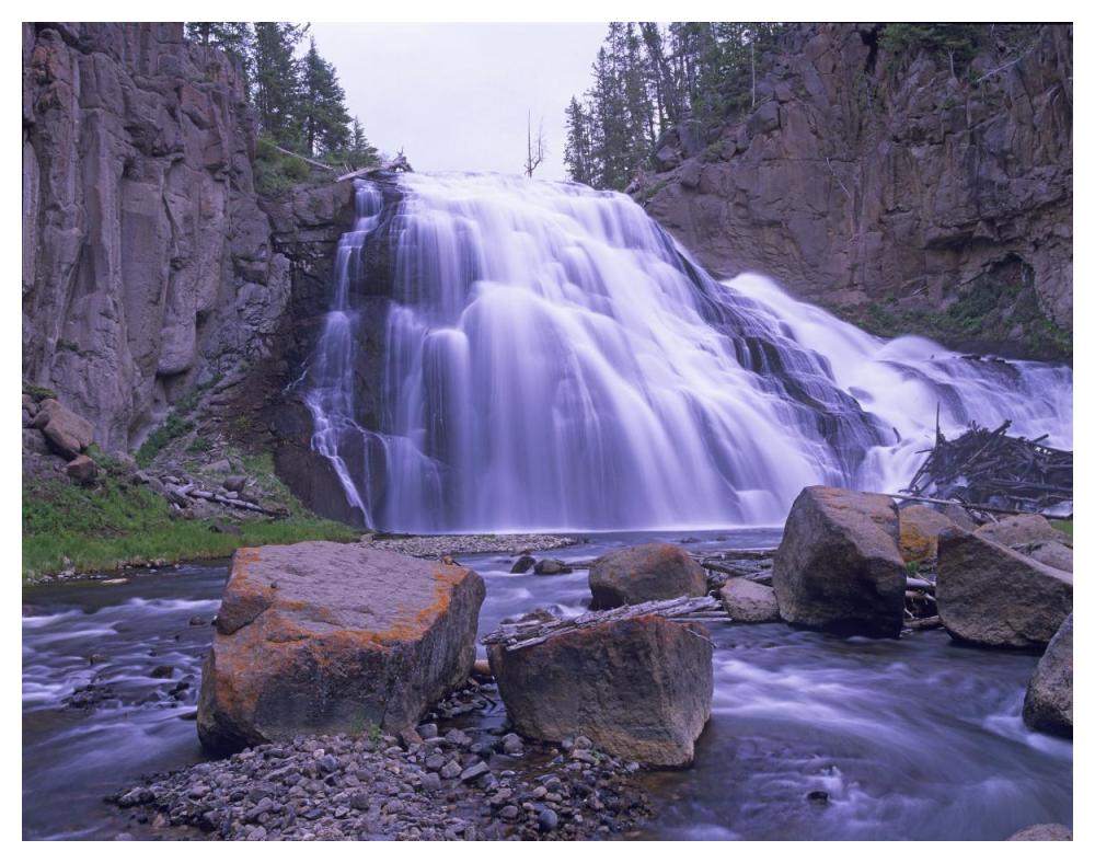 Gibbon Falls cascading into river, Yellowstone National Park, Wyoming-Paper Art-50"x38"