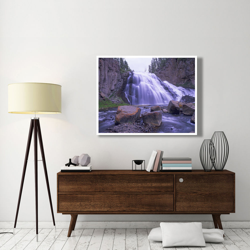 Gibbon Falls cascading into river, Yellowstone National Park, Wyoming-Paper Art-50&quotx38"