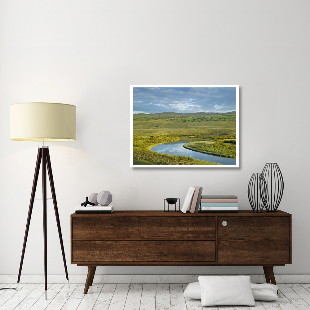 Cloudy skies over Green River, Bridger-Teton National Forest, Wyoming-Paper Art-42&quotx32"