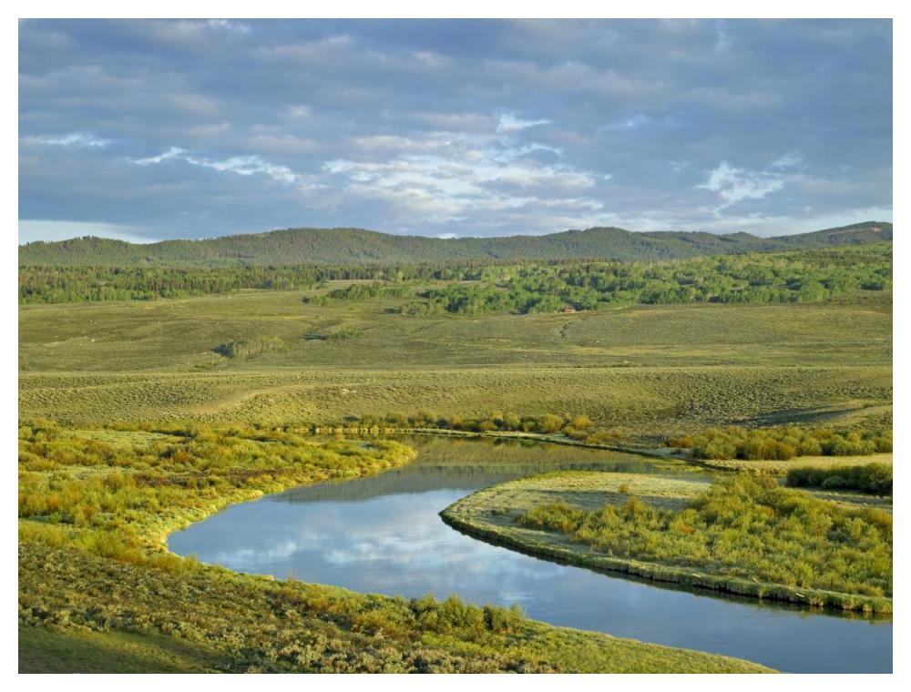 Cloudy skies over Green River, Bridger-Teton National Forest, Wyoming-Paper Art-50"x38"