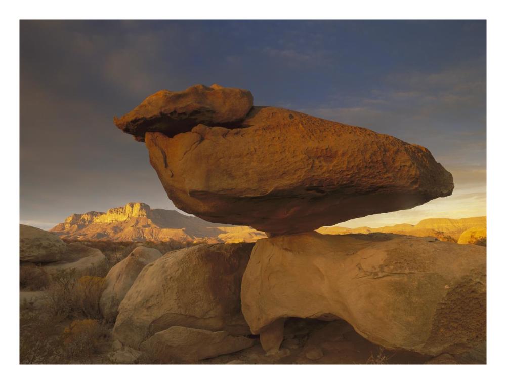 El Capitan and Balanced Rock, Guadalupe Mountains National Park, Texas-Paper Art-26"x20"
