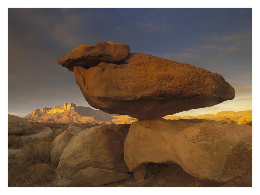 El Capitan and Balanced Rock, Guadalupe Mountains National Park, Texas-Paper Art-34"x26"