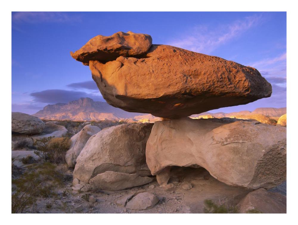 El Capitan and Balanced Rock, Guadalupe Mountains National Park, Texas-Paper Art-26"x20"