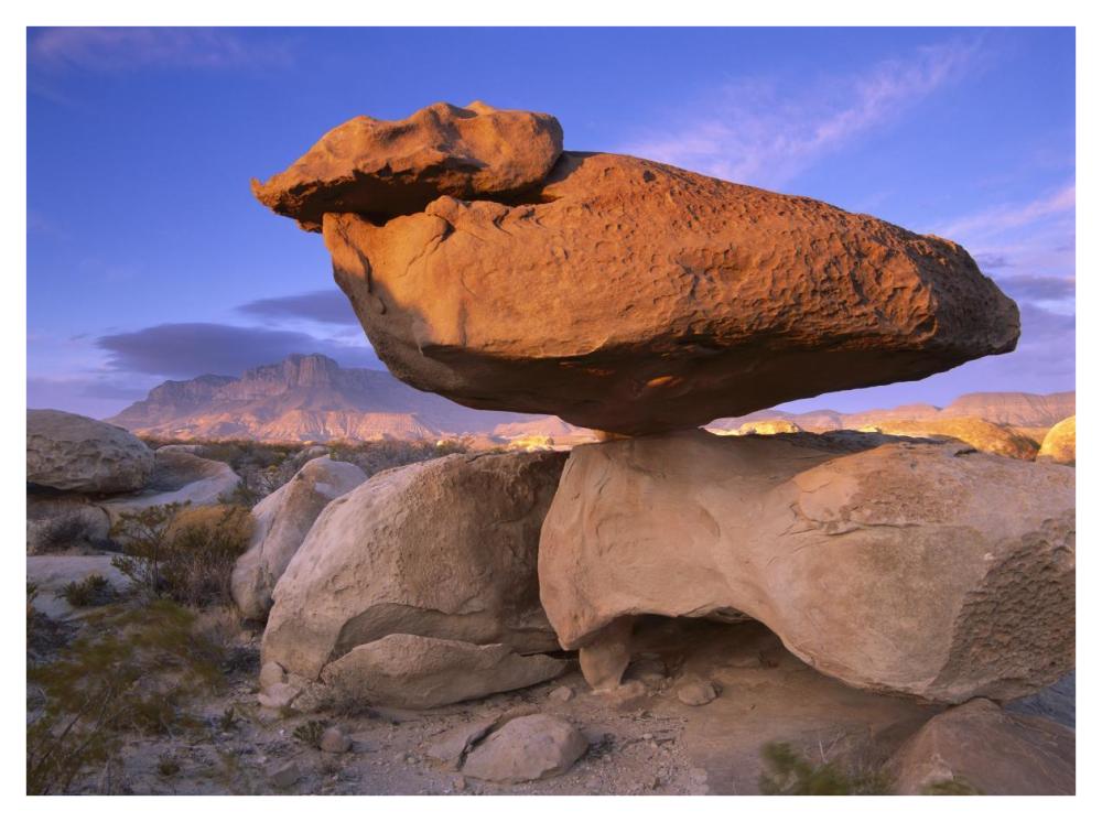 El Capitan and Balanced Rock, Guadalupe Mountains National Park, Texas-Paper Art-42"x32"