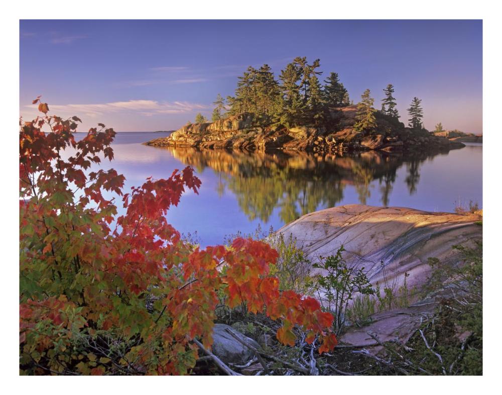 Island in Georgian Bay, Lake Huron, Killarney Provincial Park, Ontario-Paper Art-26"x20"