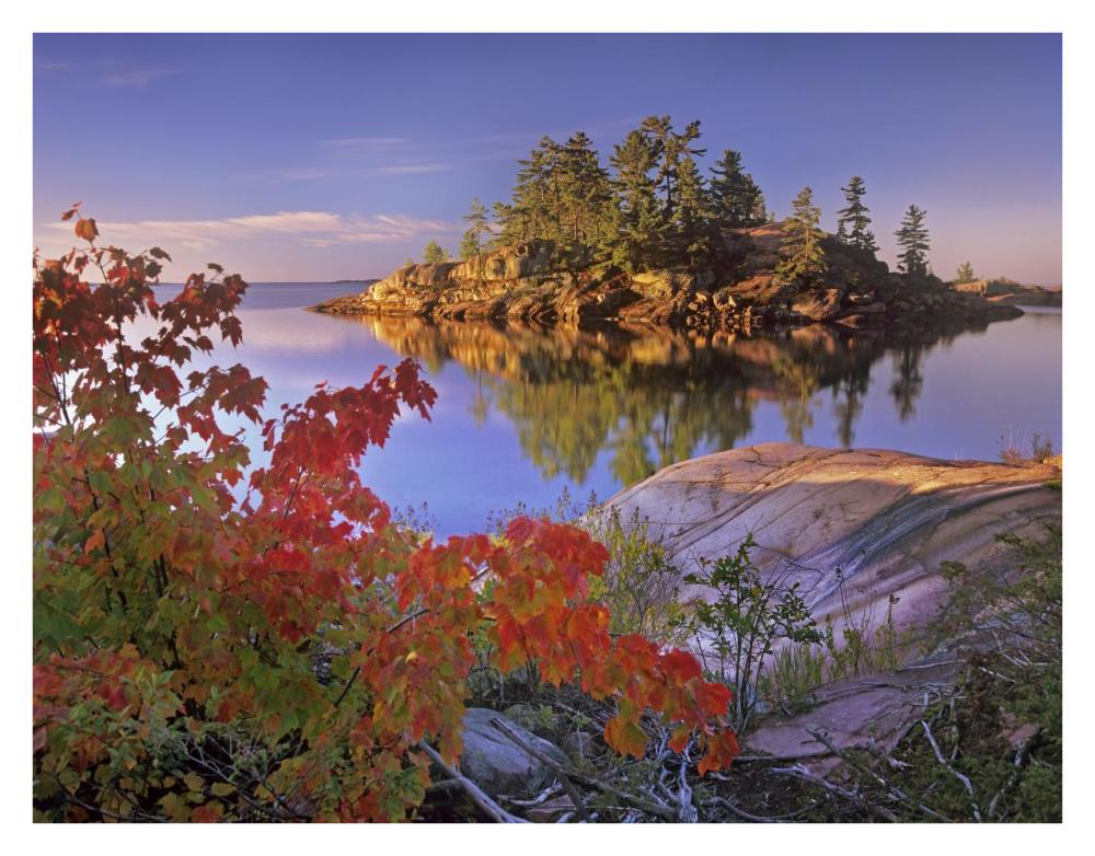 Island in Georgian Bay, Lake Huron, Killarney Provincial Park, Ontario-Paper Art-34"x26"