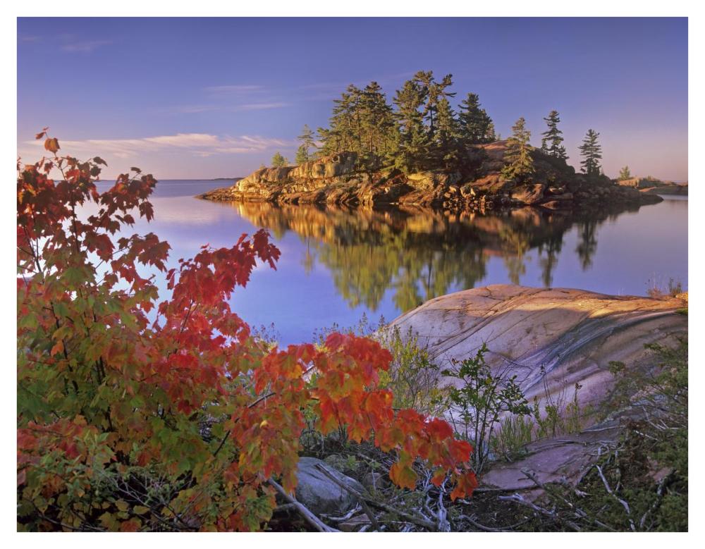 Island in Georgian Bay, Lake Huron, Killarney Provincial Park, Ontario-Paper Art-42"x32"