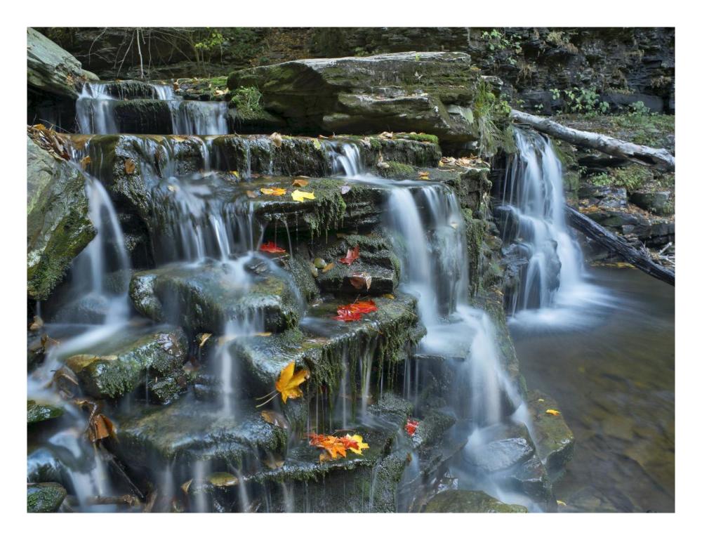 Kitchen Creek cascades, autumn, Ricketts Glen State Park, Pennsylvania-Paper Art-26"x20"