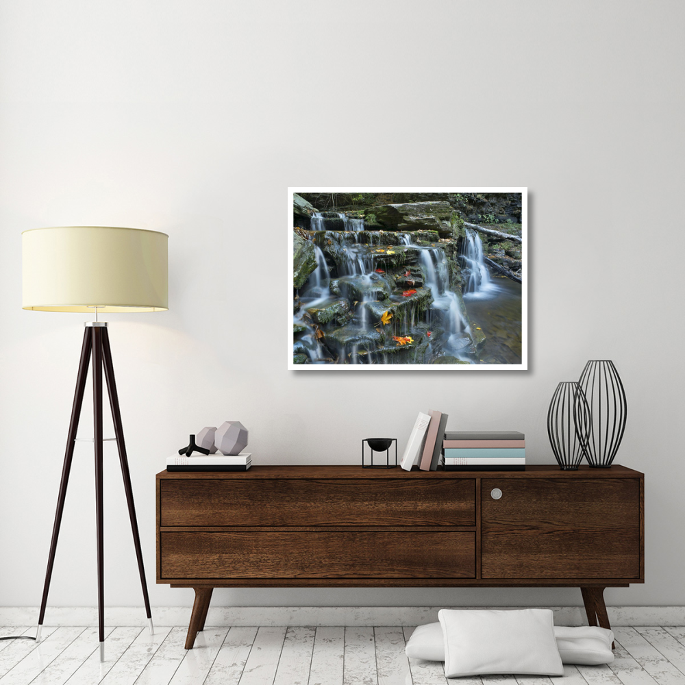 Kitchen Creek cascades, autumn, Ricketts Glen State Park, Pennsylvania-Paper Art-42&quotx32"