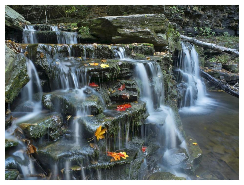 Kitchen Creek cascades, autumn, Ricketts Glen State Park, Pennsylvania-Paper Art-50"x38"