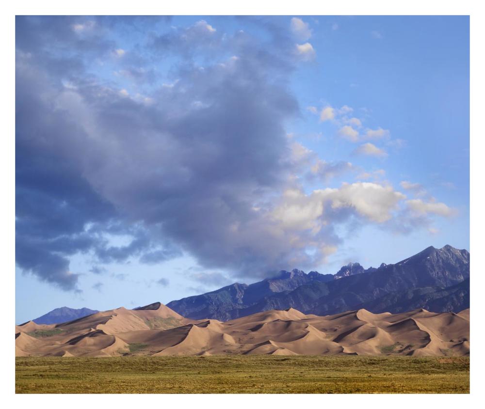 Sand dunes and mountains, Great Sand Dunes National Monument, Colorado-Paper Art-32"x26.9"