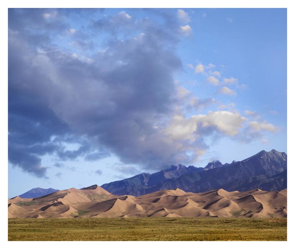 Sand dunes and mountains, Great Sand Dunes National Monument, Colorado-Paper Art-38"x31.88"