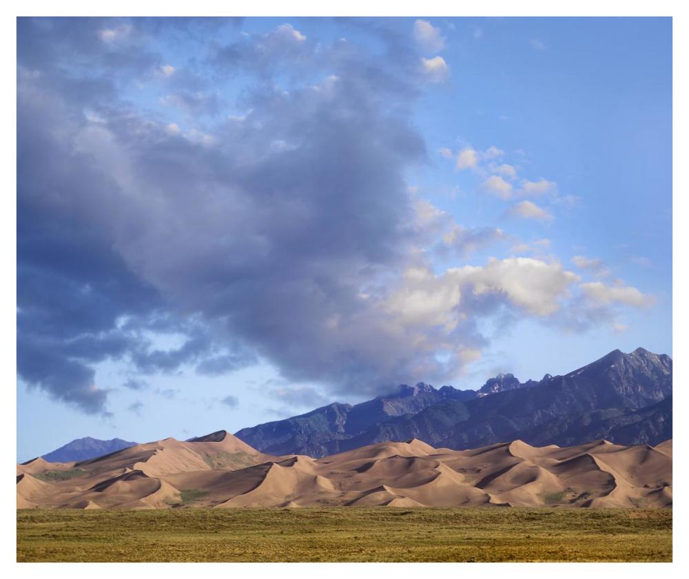 Sand dunes and mountains, Great Sand Dunes National Monument, Colorado-Paper Art-42"x35.2"