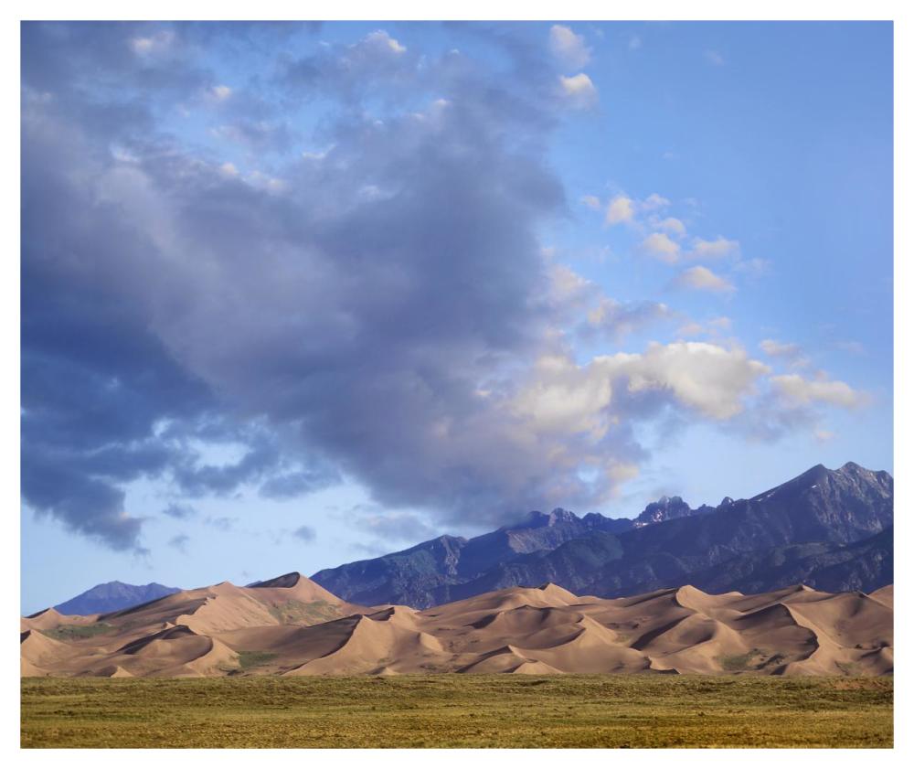 Sand dunes and mountains, Great Sand Dunes National Monument, Colorado-Paper Art-46"x38.52"