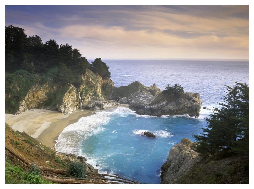 McWay Cove and McWay Falls, Julia Pfieffer-Burns State Park, California-Paper Art-50"x38"