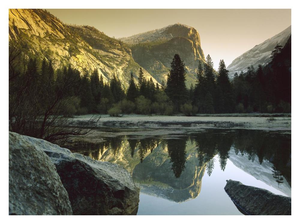 Mt Watkins reflected in Mirror Lake, Yosemite National Park, California-Paper Art-18"x14"
