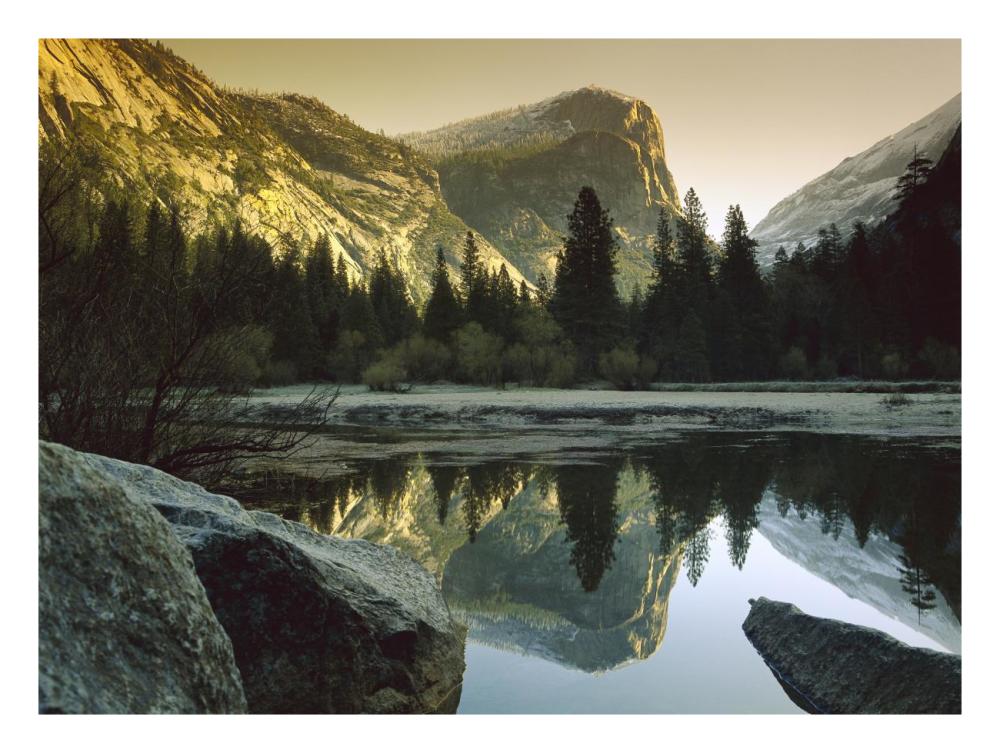 Mt Watkins reflected in Mirror Lake, Yosemite National Park, California-Paper Art-26"x20"