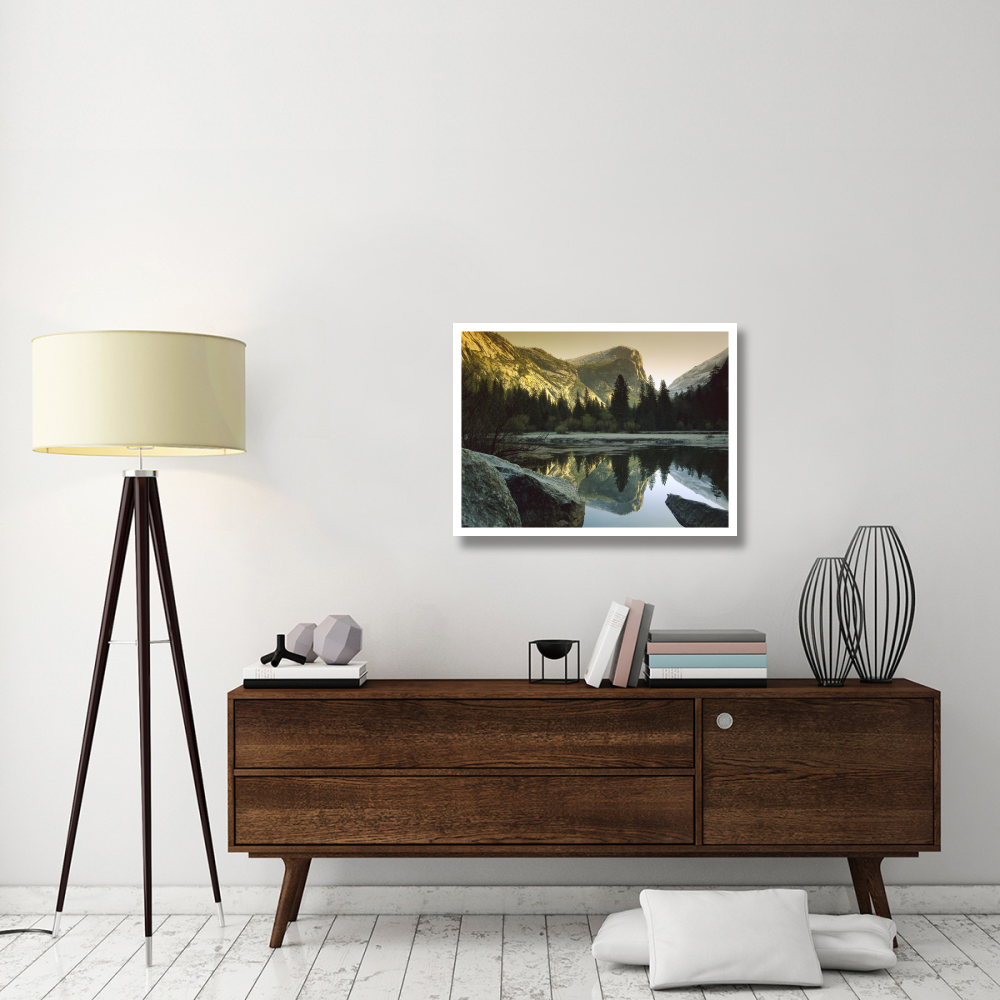 Mt Watkins reflected in Mirror Lake, Yosemite National Park, California-Paper Art-34&quotx26"