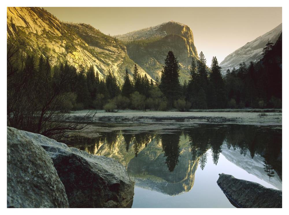 Mt Watkins reflected in Mirror Lake, Yosemite National Park, California-Paper Art-42"x32"