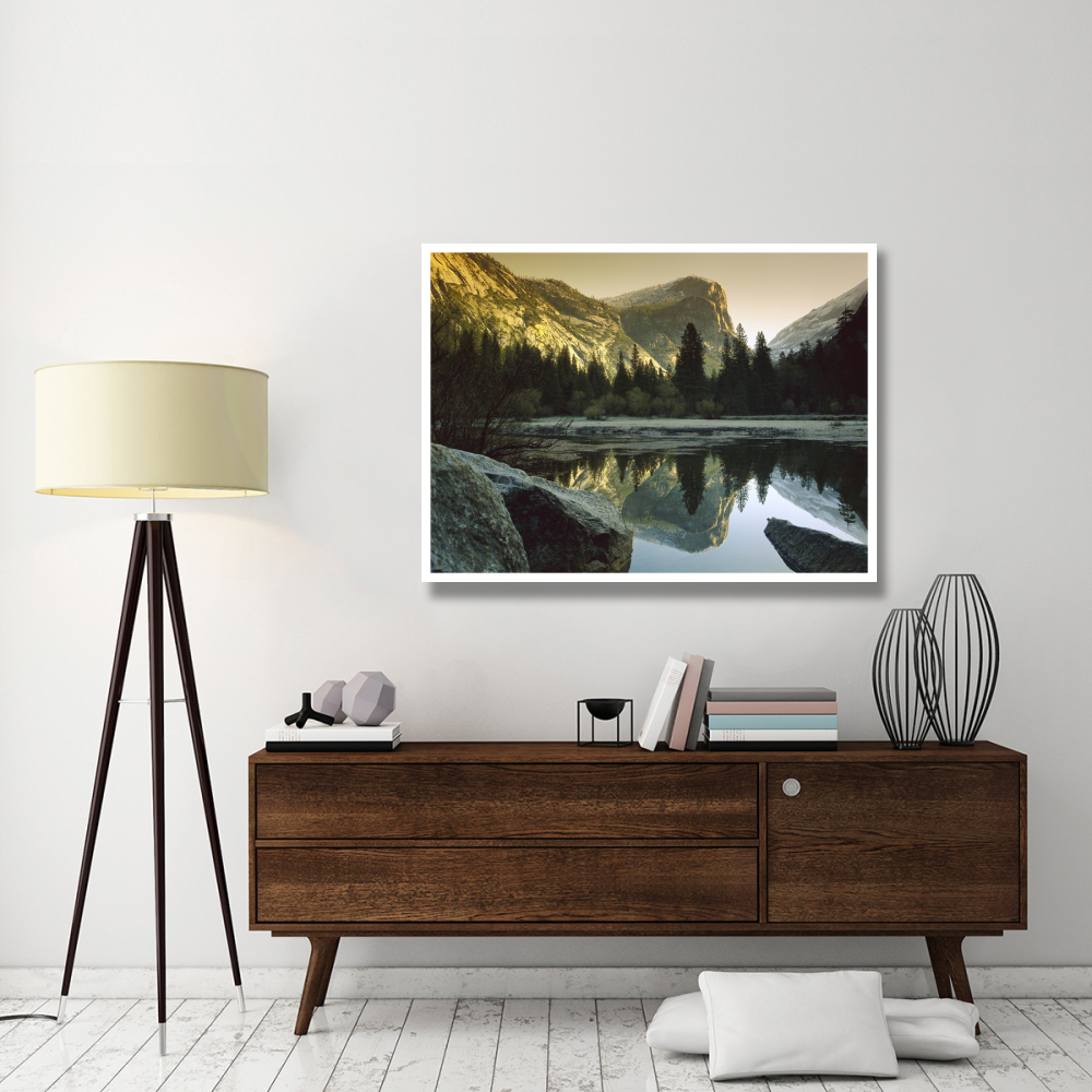 Mt Watkins reflected in Mirror Lake, Yosemite National Park, California-Paper Art-50&quotx38"