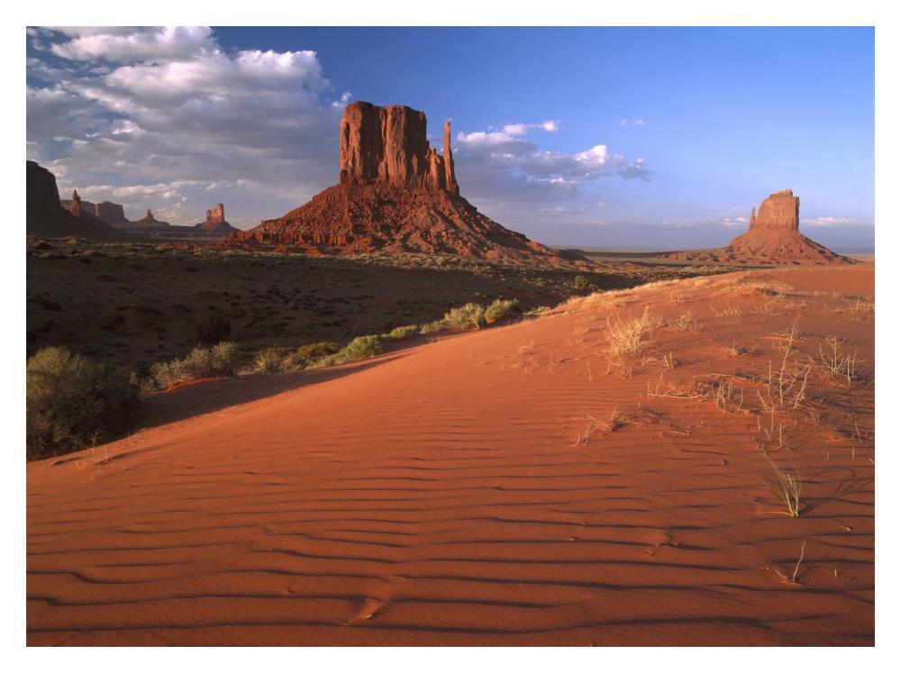 Sand dunes and the Mittens, Monument Valley Navajo Tribal Park, Arizona-Paper Art-18"x14"