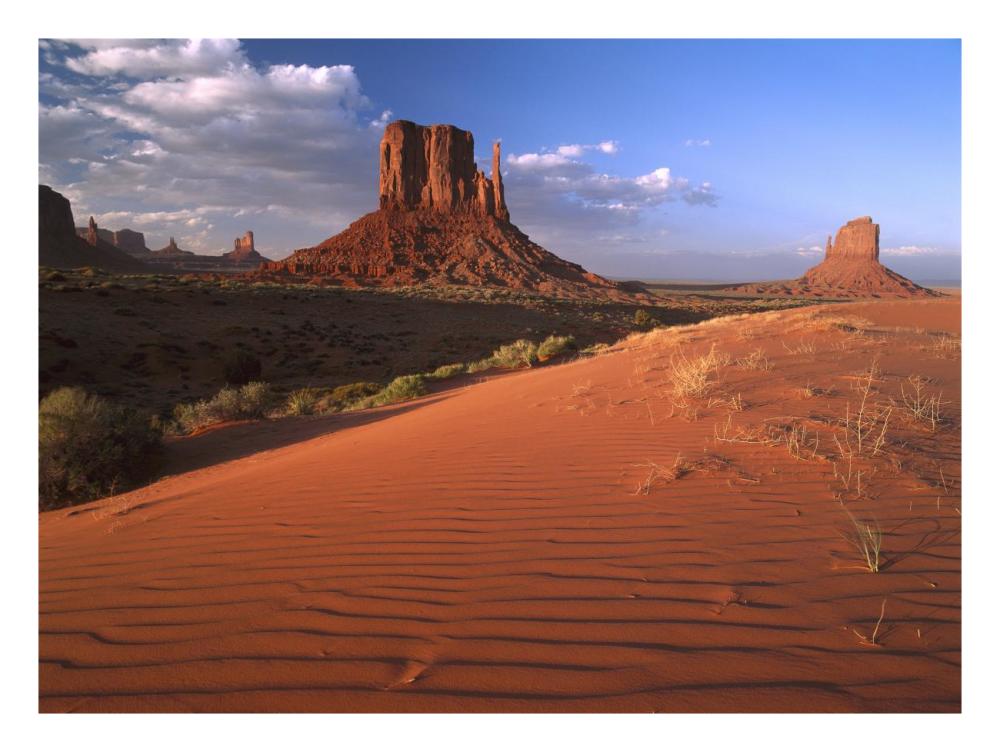 Sand dunes and the Mittens, Monument Valley Navajo Tribal Park, Arizona-Paper Art-26"x20"