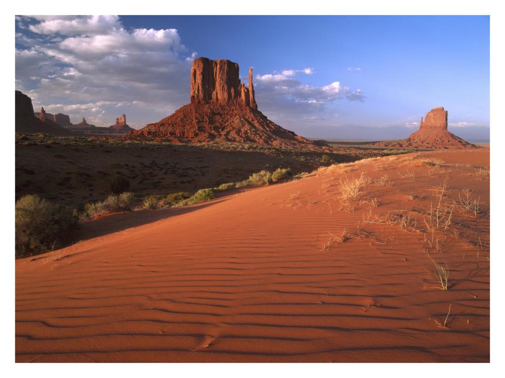 Sand dunes and the Mittens, Monument Valley Navajo Tribal Park, Arizona-Paper Art-34"x26"