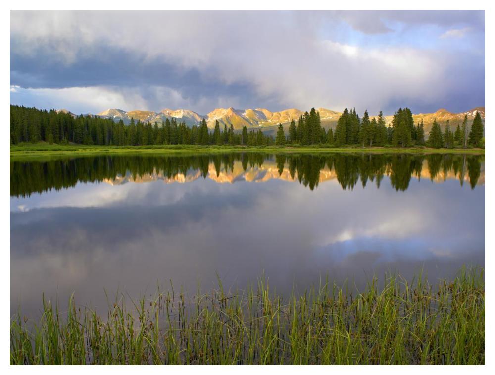 Mountains in the Weminuche Wilderness reflected in Molas Lake, Colorado-Paper Art-50"x38"